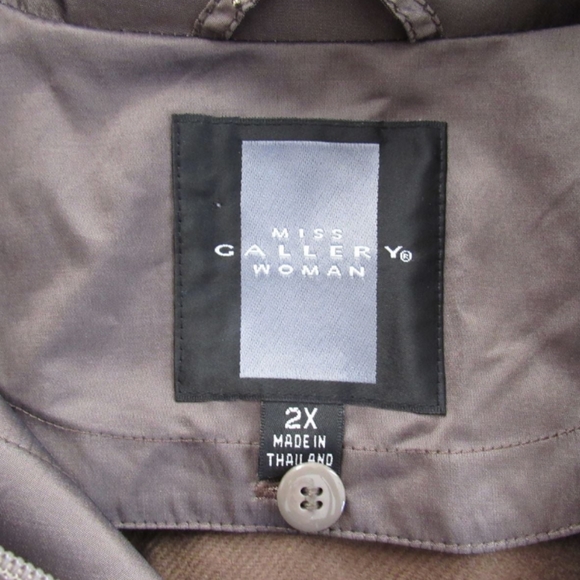 New with Tags Gallery Woman Jacket Almond/Gunmetal Color 2XL - Picture 2 of 10